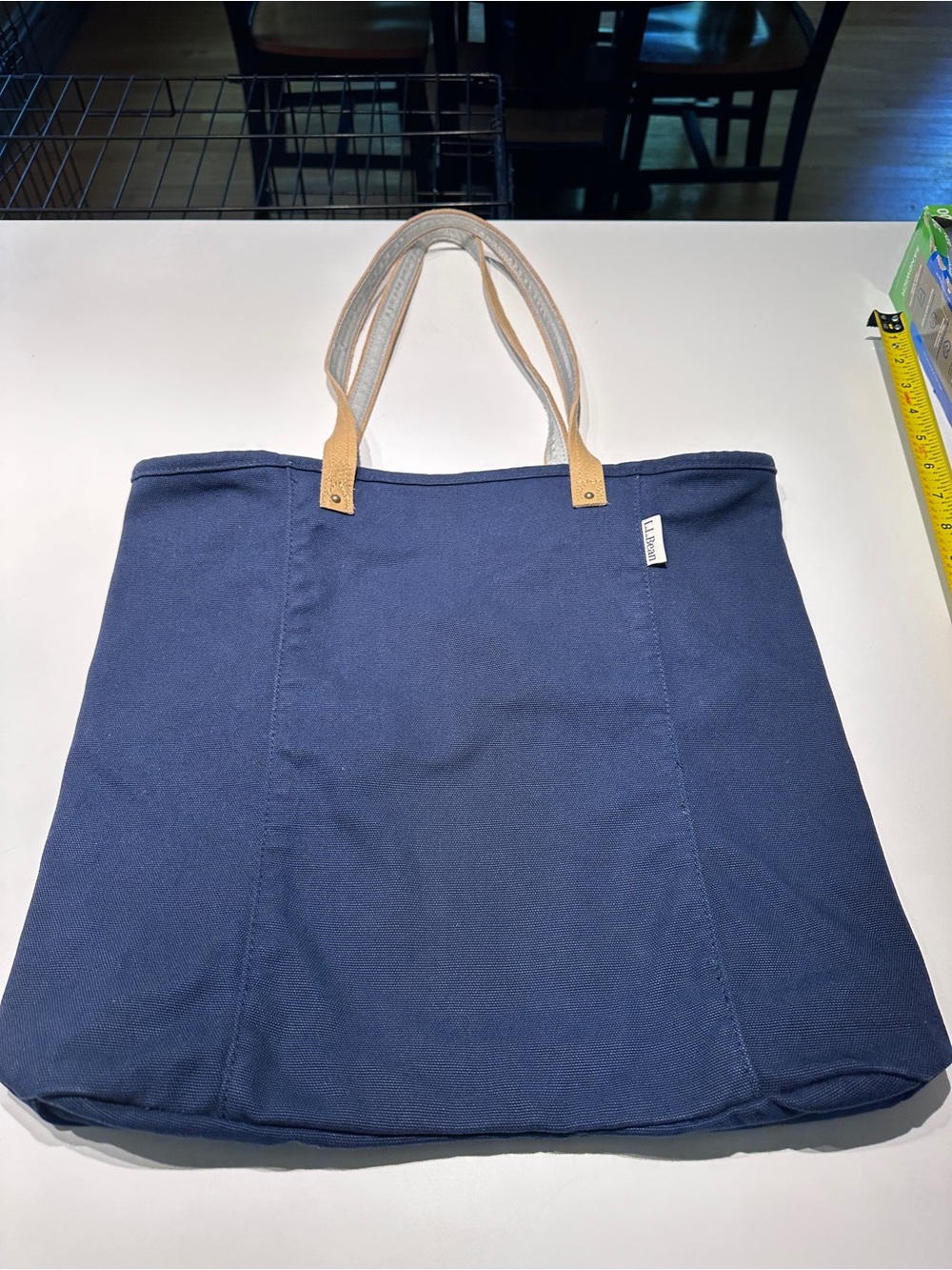 RARE LL Bean Leather Handle Essential Tote Bag (18L) - Picture 2 of 12
